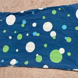 Pottery Barn Teen Pillowcase Polka Dot Bubble Pop Lime Green Blue Good COndition